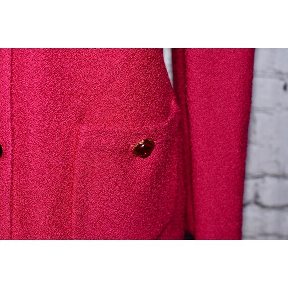 ST. JOHN KNIT Fuchsia Pink Long Sleeve Jacket Skirt SET Size 10 NWT - Picture 4 of 7